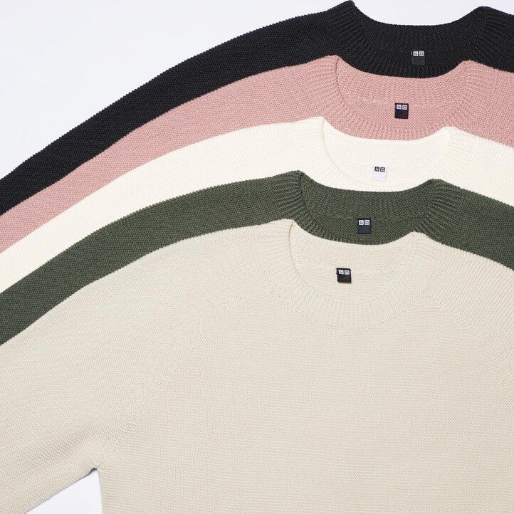 uniqlo 3d knit seamless crew neck herrtröjor rosa