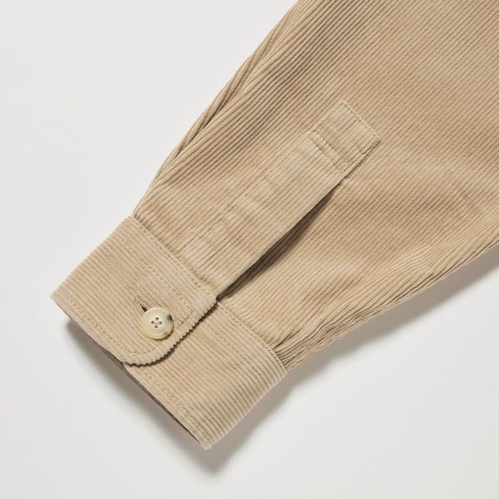 herr uniqlo corduroy oversized work overshirt beige