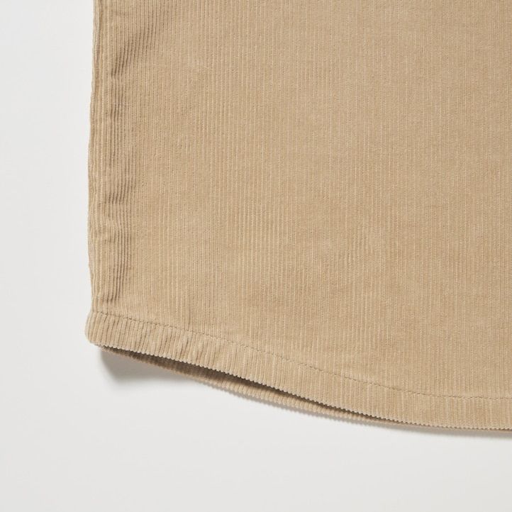 herr uniqlo corduroy oversized work overshirt beige