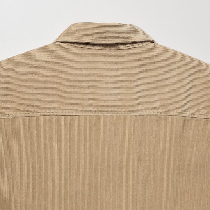 herr uniqlo corduroy oversized work overshirt beige