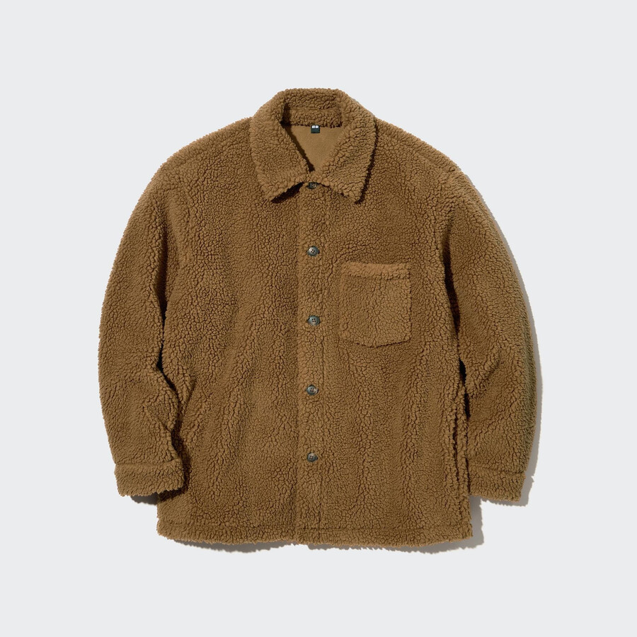 uniqlo vindtät ytterfleece herrövertröja brun