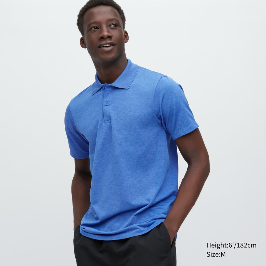 uniqlo dry ex herr pikétröja blå