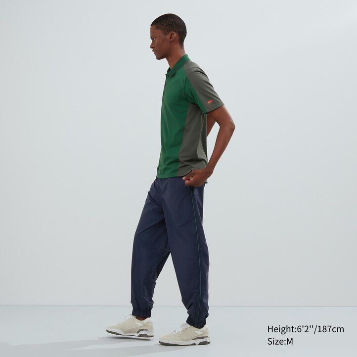 grå uniqlo dry ex pikétröja för män