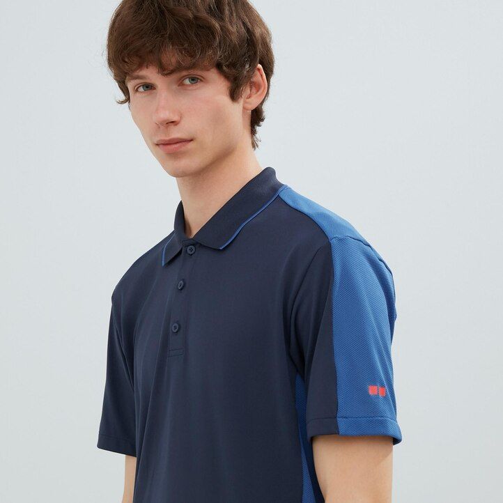 grå uniqlo dry ex pikétröja för män