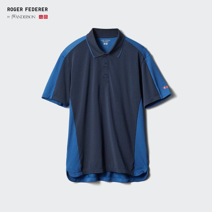 grå uniqlo dry ex pikétröja för män
