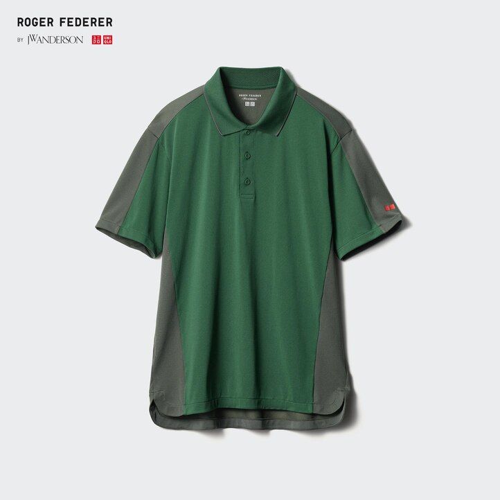 grå uniqlo dry ex pikétröja för män