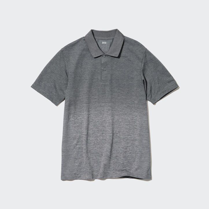 grå uniqlo dry ex pikétröja för män