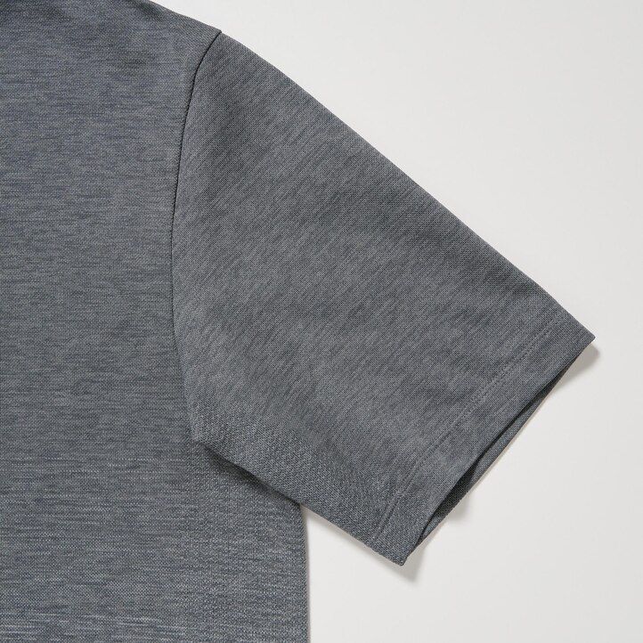 grå uniqlo dry ex pikétröja för män