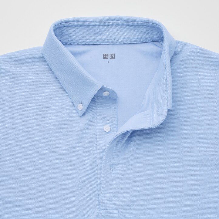 uniqlo airism pique 2021 säsong pikétröja för män marinblå