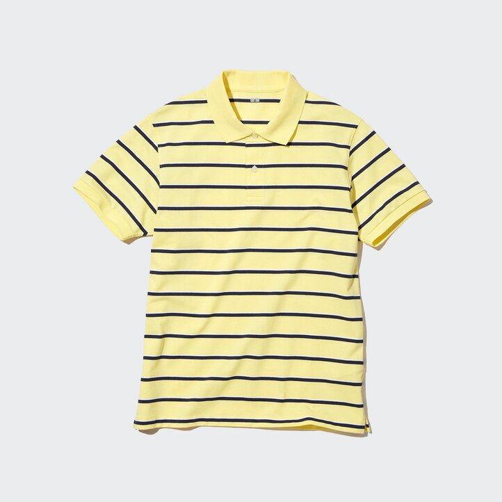 uniqlo dry pique randig pikétröja vit herr