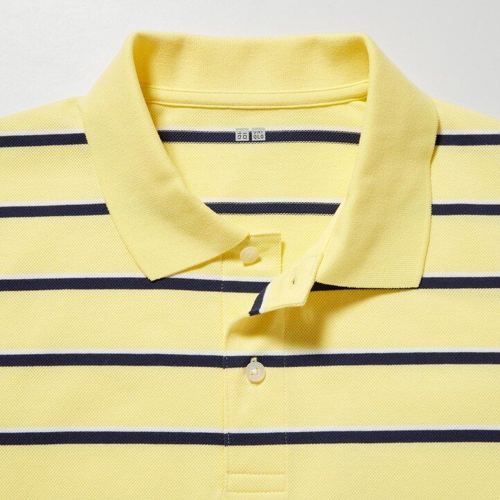 uniqlo dry pique randig pikétröja vit herr