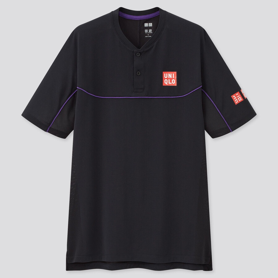 herr uniqlo roger federer dry ex us 2021 2021 pikétröja svart
