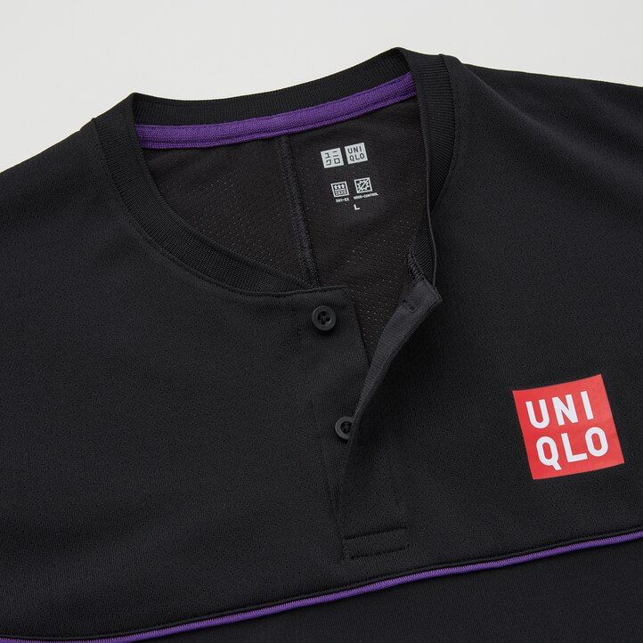herr uniqlo roger federer dry ex us 2021 2021 pikétröja svart