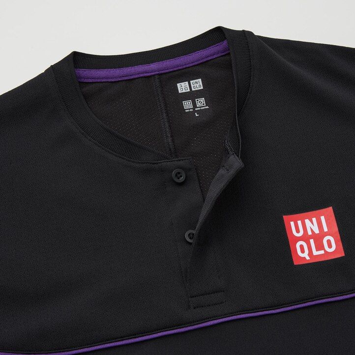 herr uniqlo roger federer dry ex us 2021 2021 pikétröja svart