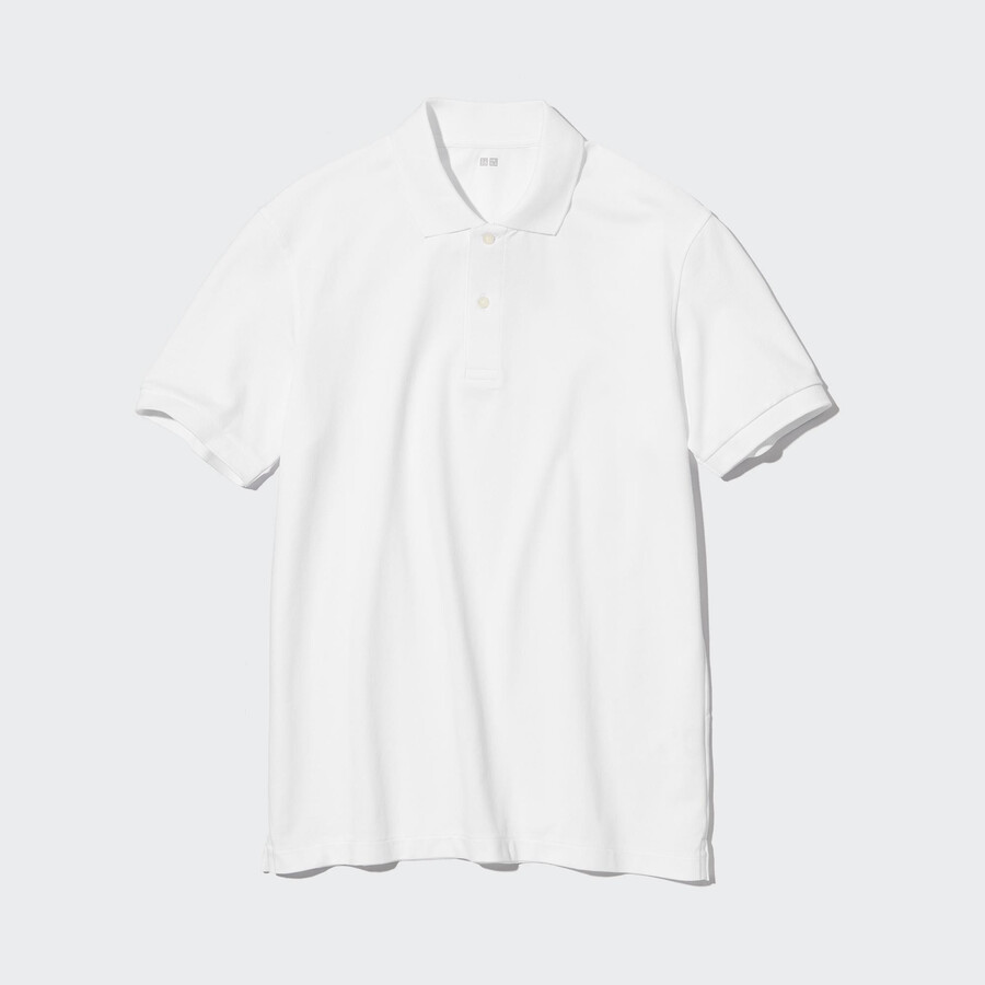 herr uniqlo dry pique pikétröja vit