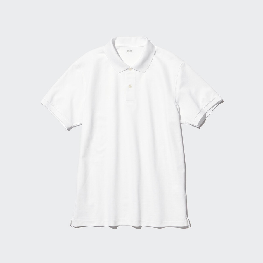 uniqlo dry pique herr pikétröja vit
