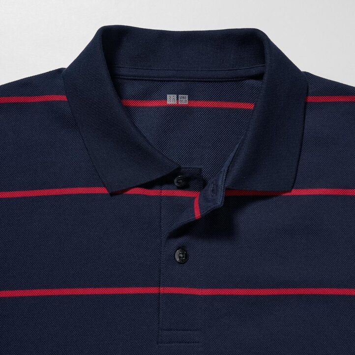 uniqlo dry pique randig pikétröja vit herr