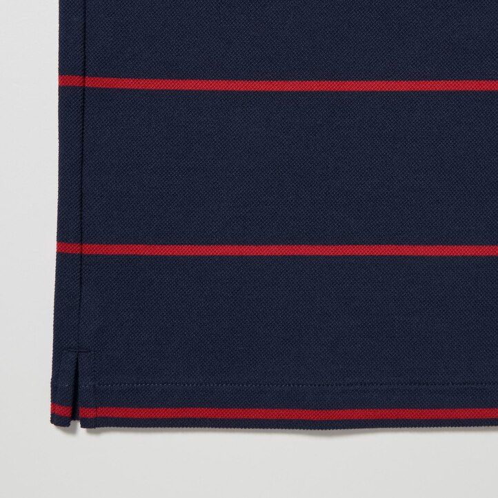 uniqlo dry pique randig pikétröja vit herr
