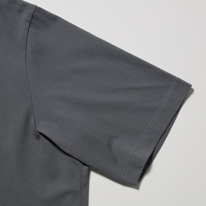 uniqlo airism öppen krage herr pikétröja rosa