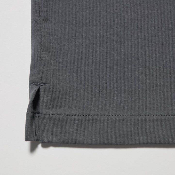 uniqlo airism öppen krage herr pikétröja rosa