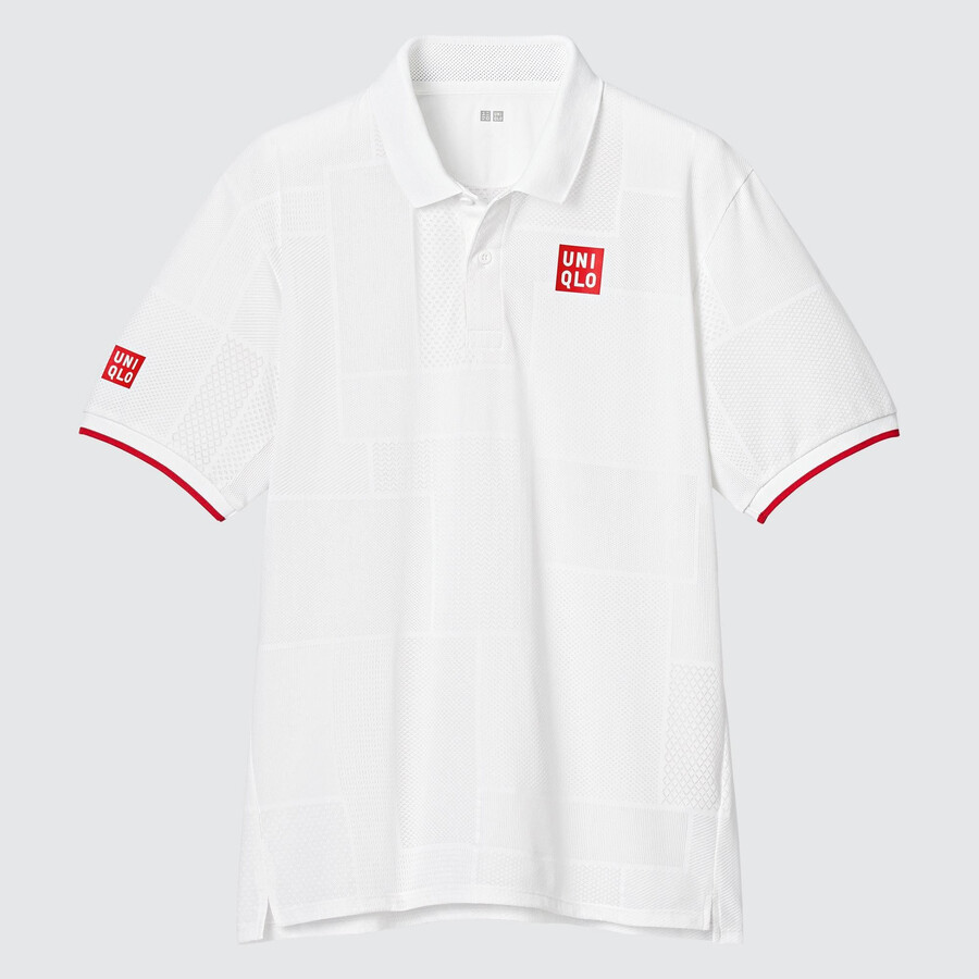 vit uniqlo kei nishikori london 2022 dry ex pikétröja för män
