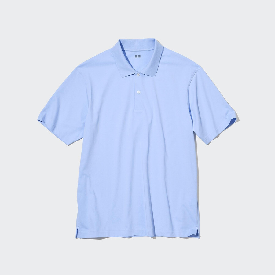 blå uniqlo airism herrpikétröja
