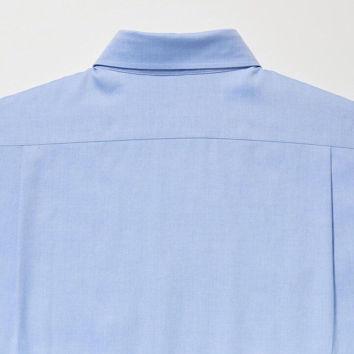 vit uniqlo super non iron regular fit t-shirt med halv cutaway krage herrskjortor