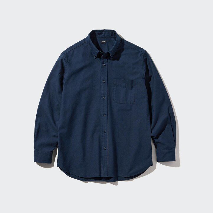 uniqlo regular fit oxford regular collar herrskjortor vita