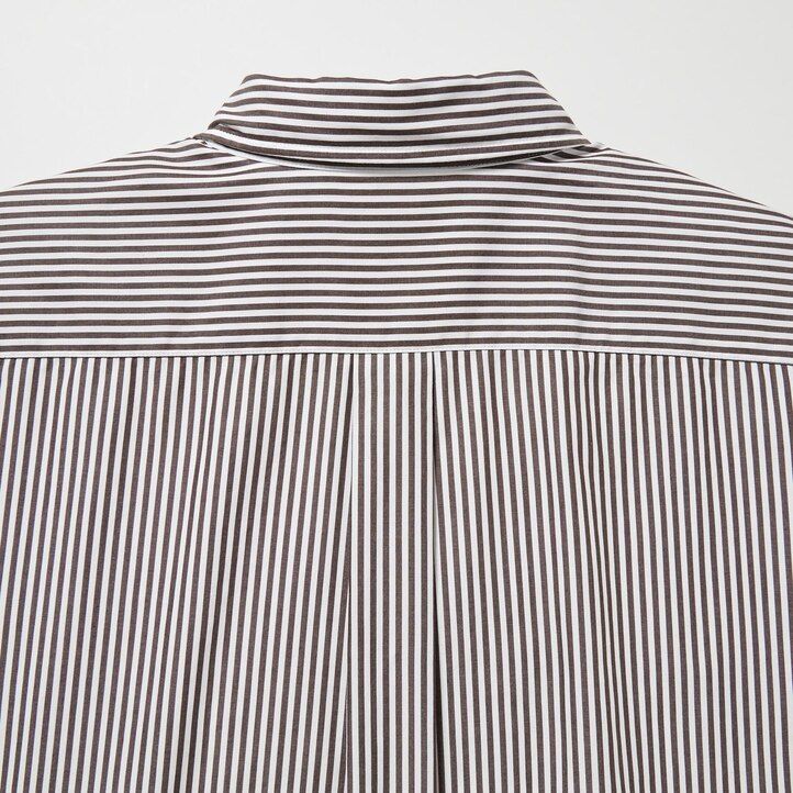 orange uniqlo extra fine cotton broadcloth regular fit randig button down-krage herrskjortor