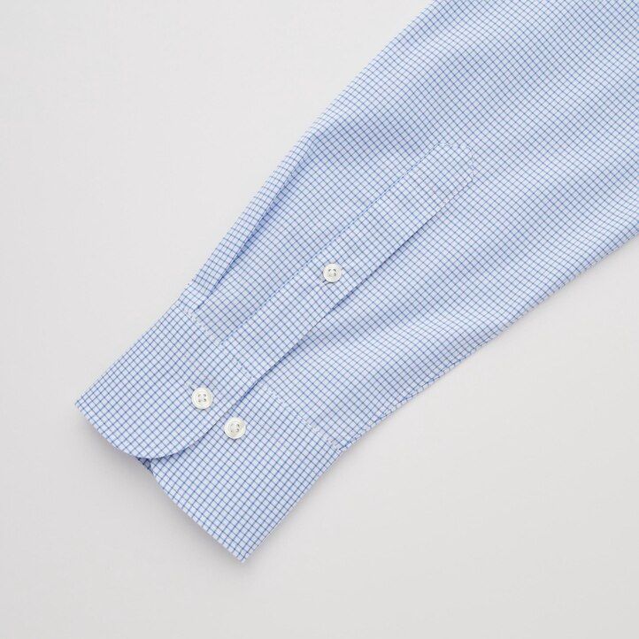 blå herrskjortor uniqlo easyre stretch slim fit med rutig halv cutaway krage