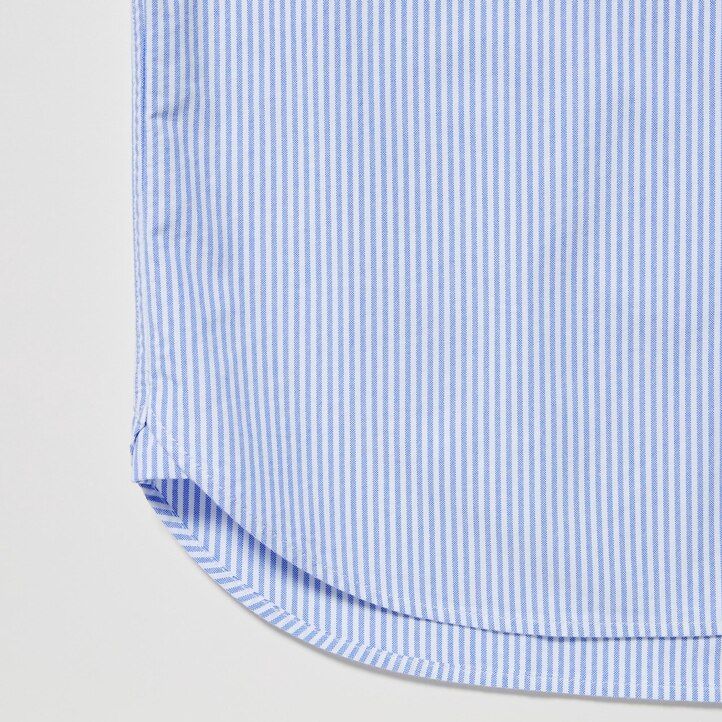 grå uniqlo randiga oxford-skjortor för herr i regular fit