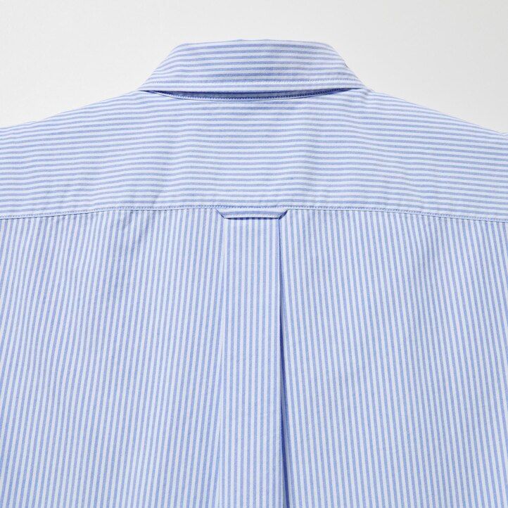 grå uniqlo randiga oxford-skjortor för herr i regular fit