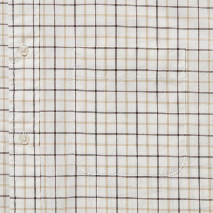 uniqlo extra fine cotton broadcloth regular fit rutig button down krage herrskjortor vita