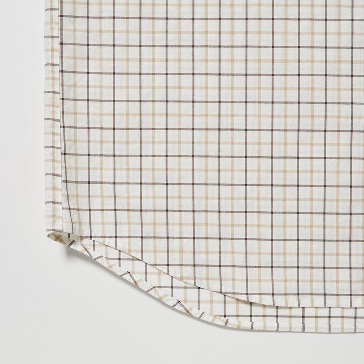 uniqlo extra fine cotton broadcloth regular fit rutig button down krage herrskjortor vita