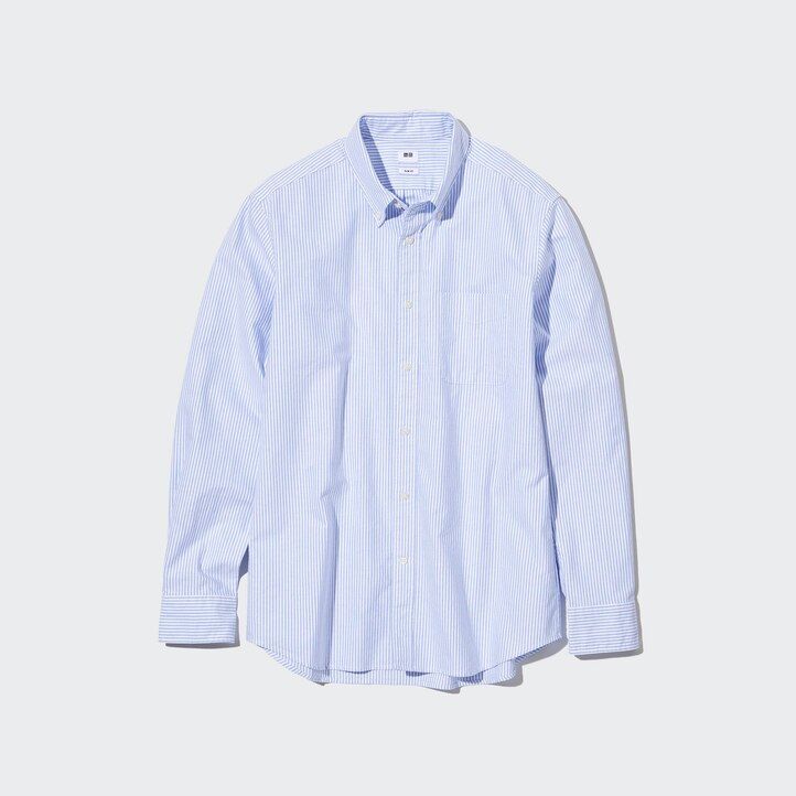 uniqlo slim fit randiga oxford herrskjortor gröna