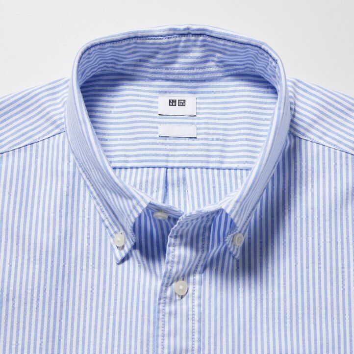uniqlo slim fit randiga oxford herrskjortor gröna
