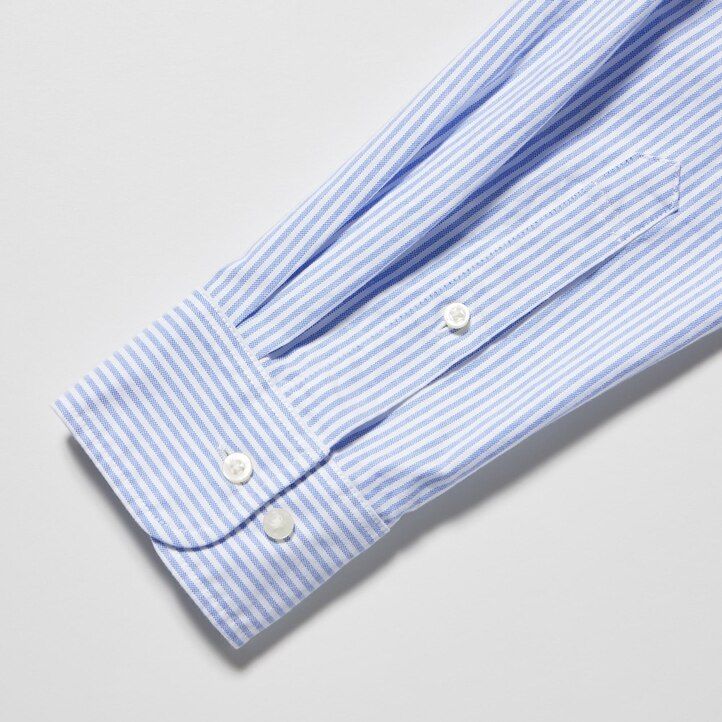 uniqlo slim fit randiga oxford herrskjortor gröna