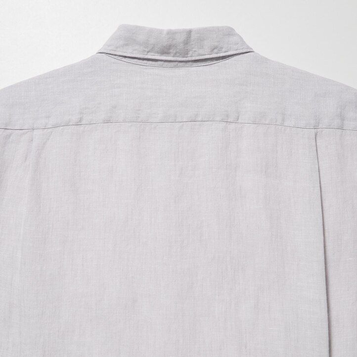 uniqlo 100 premium linne regular fit t-shirt med vanlig krage ljusgrön