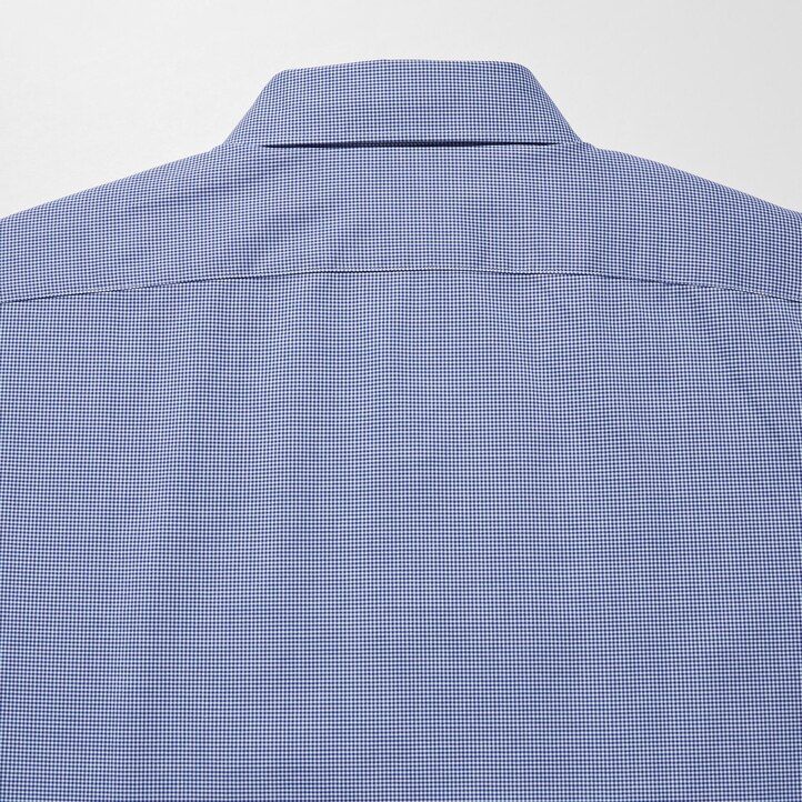blå herr uniqlo easyre broadcloth stretch slim fit t-shirt med halv cutaway krage