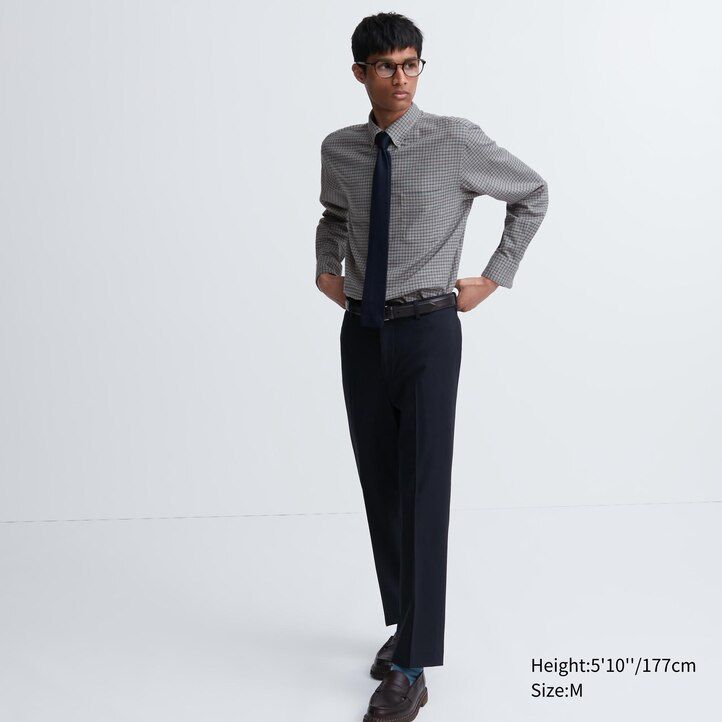 uniqlo flanellskjortor med regular fit och button down-krage vita