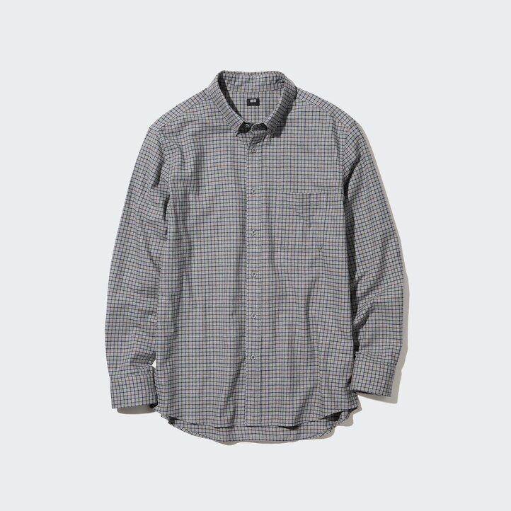 uniqlo flanellskjortor med regular fit och button down-krage vita
