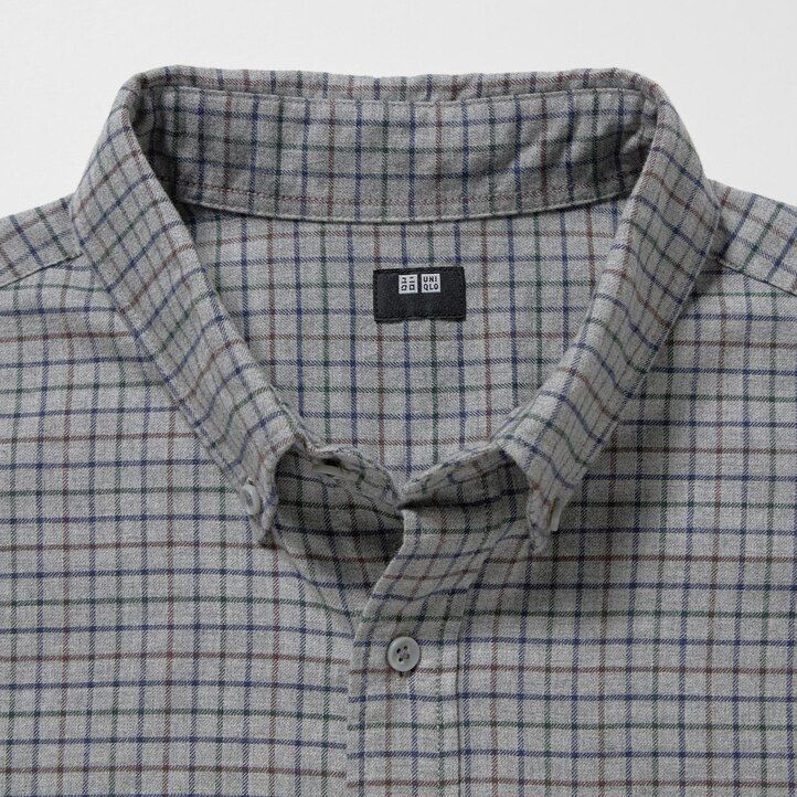 uniqlo flanellskjortor med regular fit och button down-krage vita