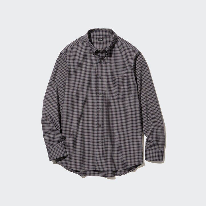bruna uniqlo extra fine cotton broadcloth herrskjortor med regular fit och button down-krage