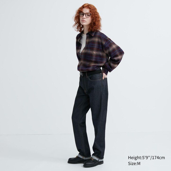 uniqlo flanellskjortor med regular fit och normal krage herr vinröd