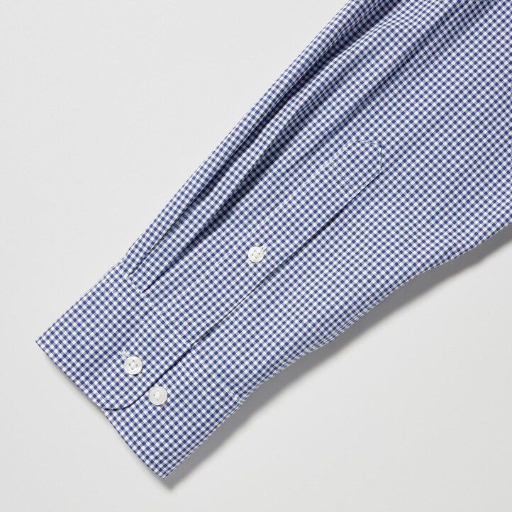 herr uniqlo extra fine cotton broadcloth-skjortor med extra fin bomull blå