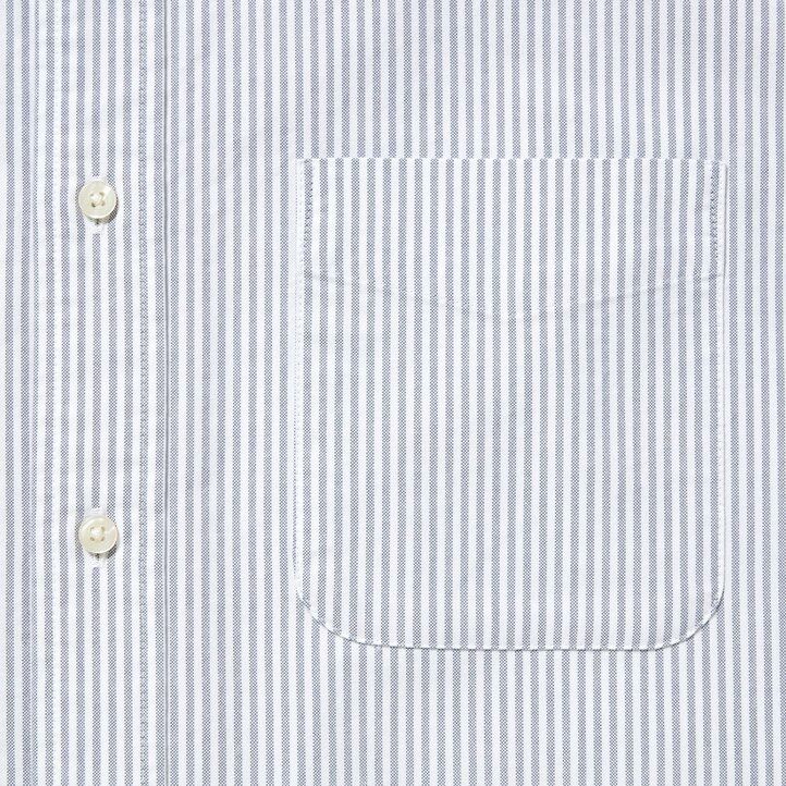 grå uniqlo herrskjortor med randig oxfordkrage och vanlig passform