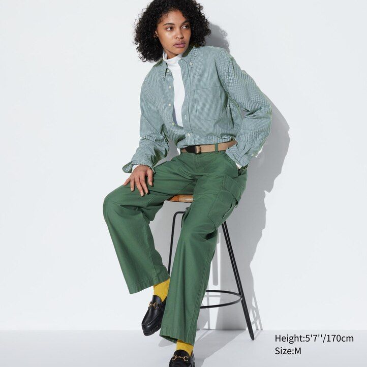 bruna uniqlo extra fine cotton broadcloth herrskjortor med regular fit och button down-krage