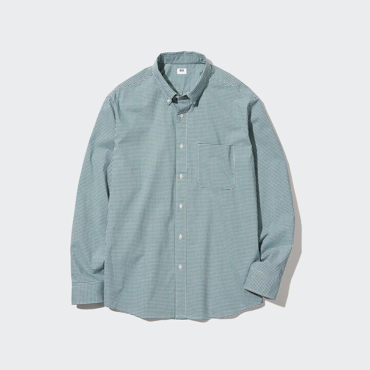bruna uniqlo extra fine cotton broadcloth herrskjortor med regular fit och button down-krage
