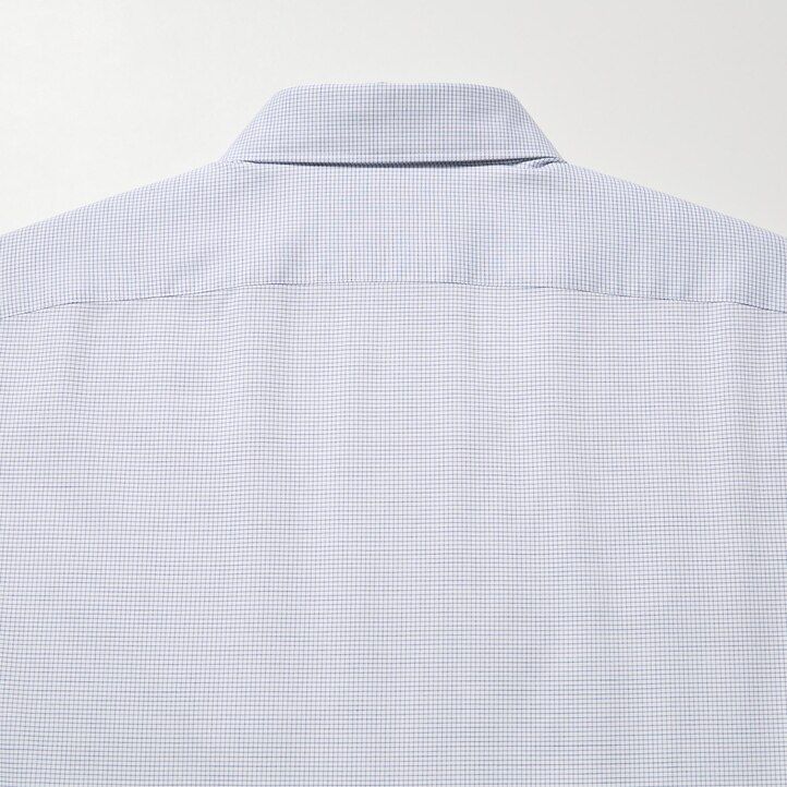 herrskjortor uniqlo easyre stretch slim fit med rutig halv cutaway krage blå