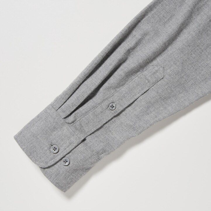 uniqlo flanell regular fit t-shirt med knappkrage herrskjortor vita